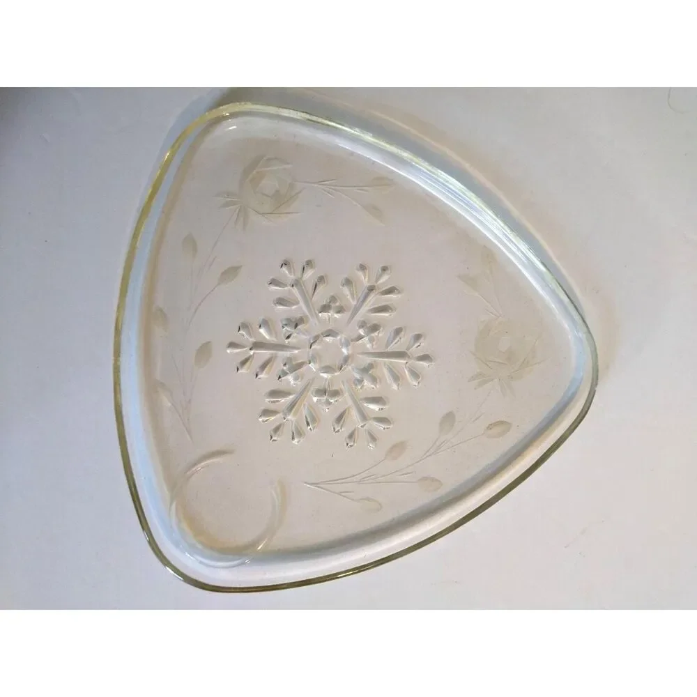 Indiana Glass Snowflake Smartset Snack Set Vintage Atomic Hinde & Daucn 1960s